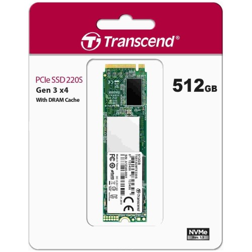 Твердотельный диск 512GB Transcend MTE220S, 3D TLC NAND, M.2, PCI-E 4x [ R/W - 2800/3500 MB/s]